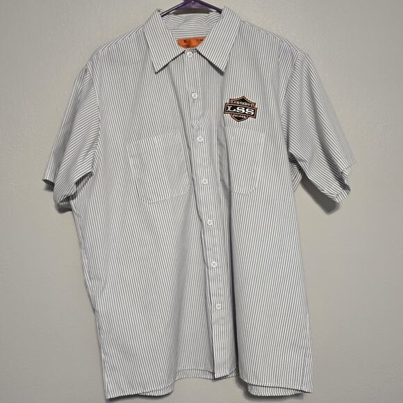 Biker Shirt Longshot Saloon Hot Springs Arkansas Short Sleeve button up XL - Picture 1 of 5